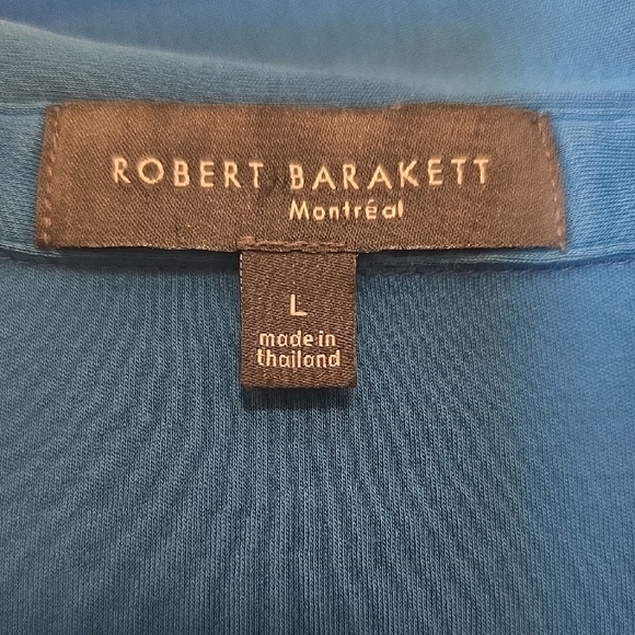 Robert Barakett Blue Short Sleeve Polo Shirt Classic Knit Design L - Picture 2 of 2